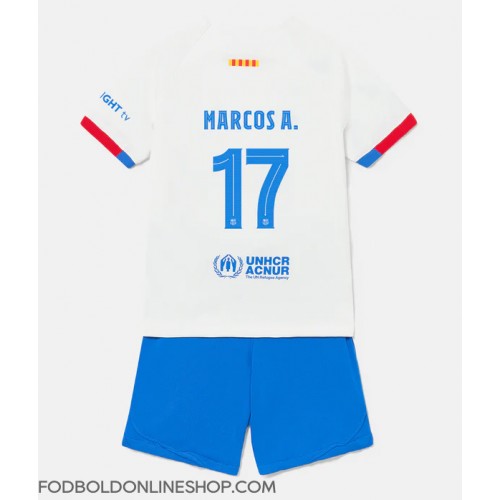 Barcelona Marcos Alonso #17 Udebane Trøje Børn 2023-24 Kortærmet (+ Korte bukser)